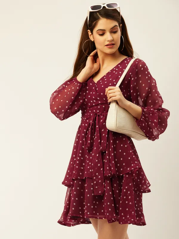 Women_Red_Solid_Fit_and_Flare_Dress