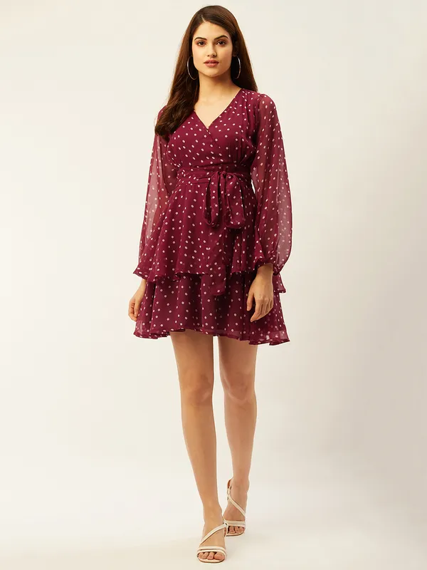 Women_Red_Solid_Fit_and_Flare_Dress