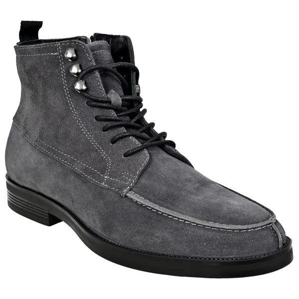 Grey_Genuine_Suede_Leather_Biker_Boots_For_Men