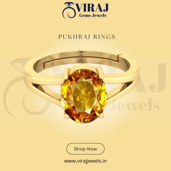 Yellow_Pukhraj_Created_Sapphire_Gemstone_Gold_Plated_Ring_For_Men_&_Women_From_4.25_Ratti_To_20.25_Ratti