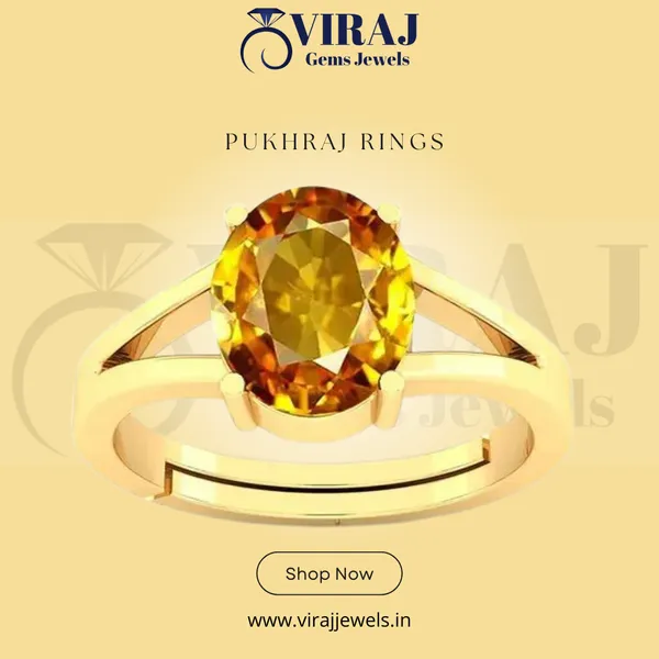 Yellow_Pukhraj_Created_Sapphire_Gemstone_Gold_Plated_Ring_For_Men_&_Women_From_4.25_Ratti_To_20.25_Ratti