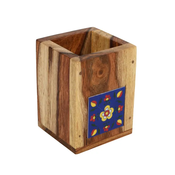 Multicolor_Natural_Wood_With_Ceramic_Tile_Pen_Stand,_Pencil_Holder_For_Office_Table_Decorationsize
