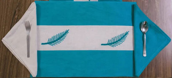 Pack_of_18_Piece_Cotton_Aqua_Adornado_leaf_embroidery_Collection_Place_Mat_With_Napkin_For_Dining_Room_and_Living_Room