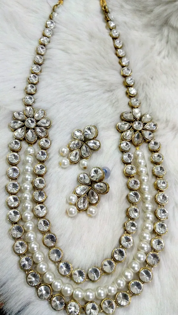 White_Alloy_Copper_Jewellery_Set_For_Women