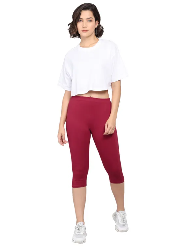 Maroon_Capri__Comfortable,_Stylish_And_Trendy_Casual_Wear