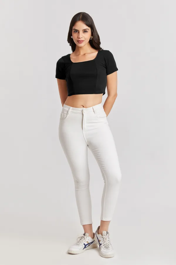 Square_Neckline_short_slive_Ribbed_Crop_Top