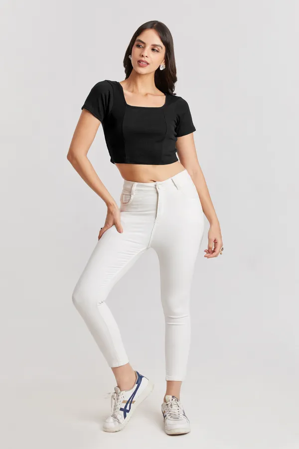 Square_Neckline_short_slive_Ribbed_Crop_Top