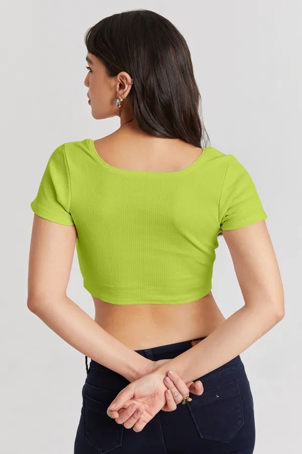 Square_Neckline_short_slive_Ribbed_Crop_Top