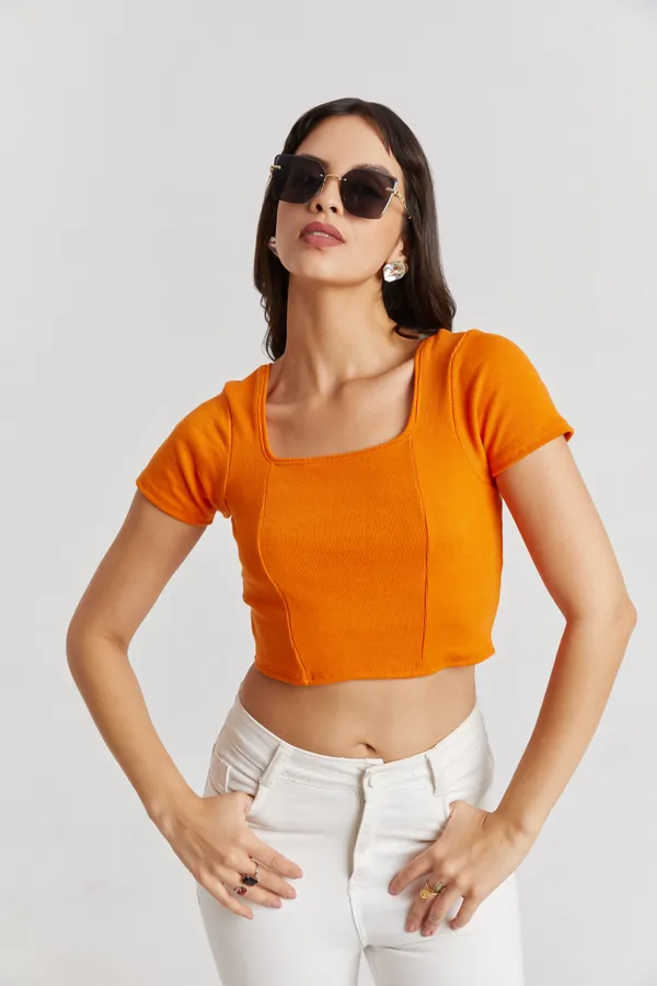 Square_Neckline_short_slive_Ribbed_Crop_Top