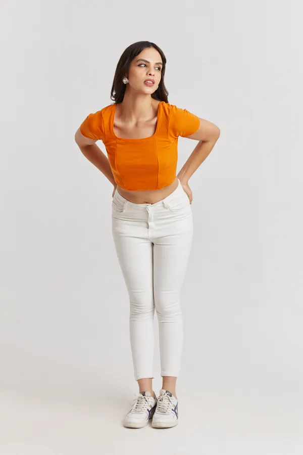 Square_Neckline_short_slive_Ribbed_Crop_Top