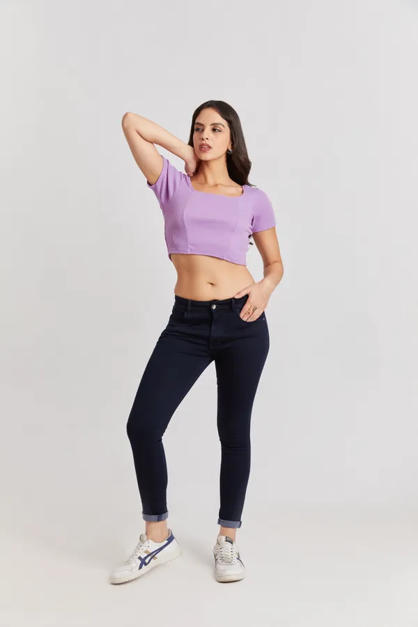 Square_Neckline_short_slive_Ribbed_Crop_Top