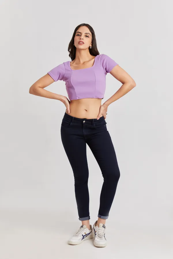 Square_Neckline_short_slive_Ribbed_Crop_Top