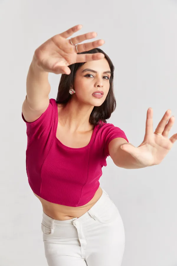 Square_Neckline_short_slive_Ribbed_Crop_Top