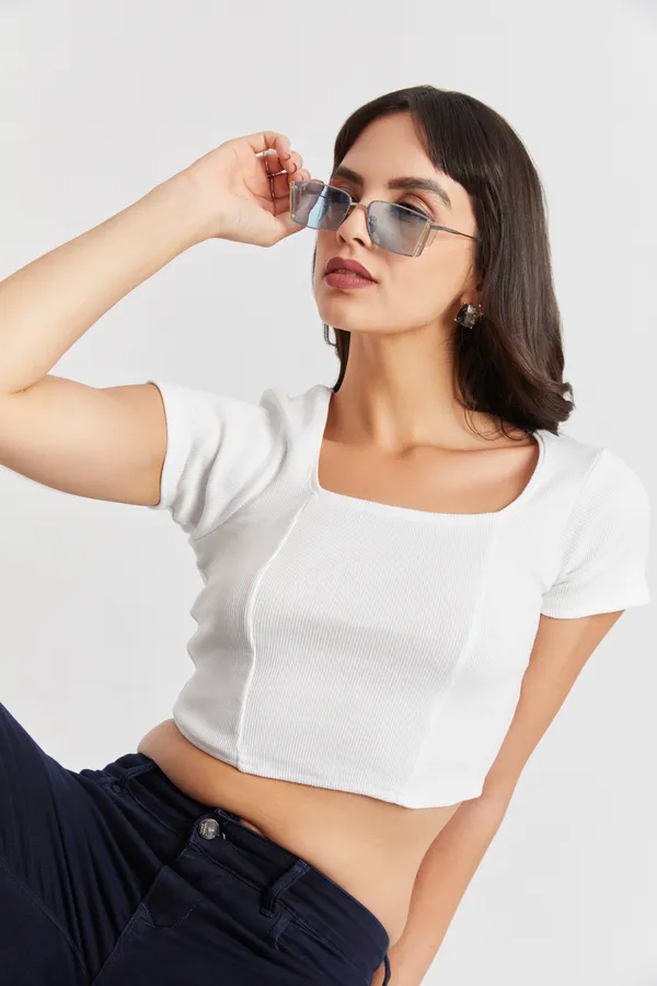 Square_Neckline_short_slive_Ribbed_Crop_Top