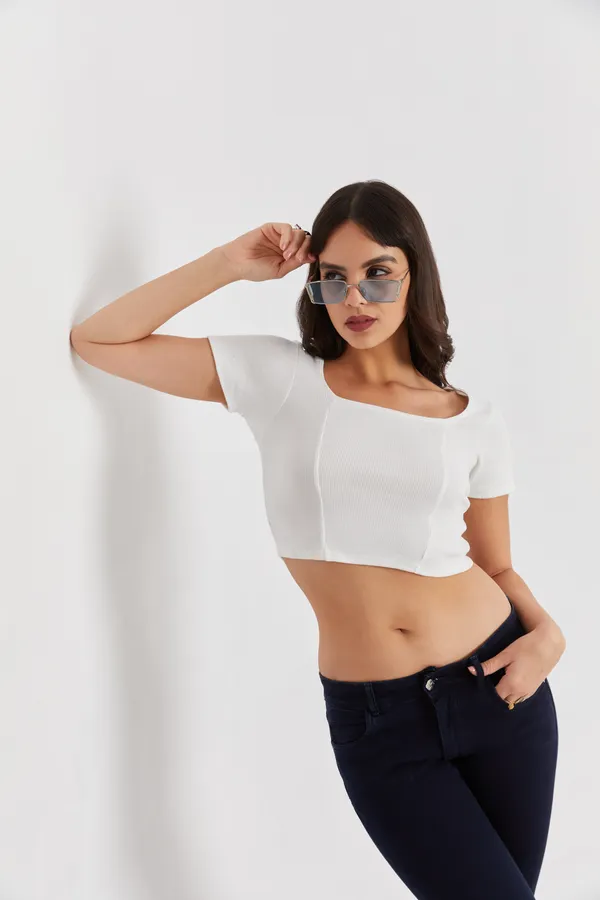 Square_Neckline_short_slive_Ribbed_Crop_Top