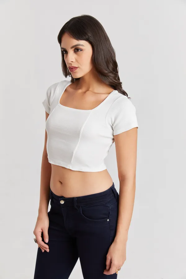 Square_Neckline_short_slive_Ribbed_Crop_Top