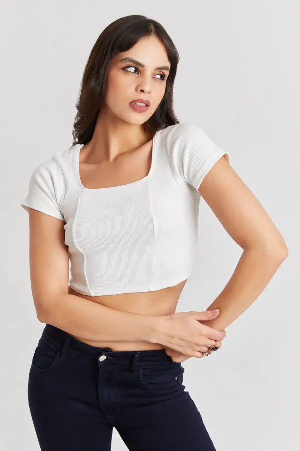 Square_Neckline_short_slive_Ribbed_Crop_Top