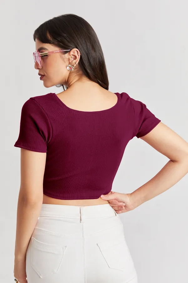 Square_Neckline_short_slive_Ribbed_Crop_Top