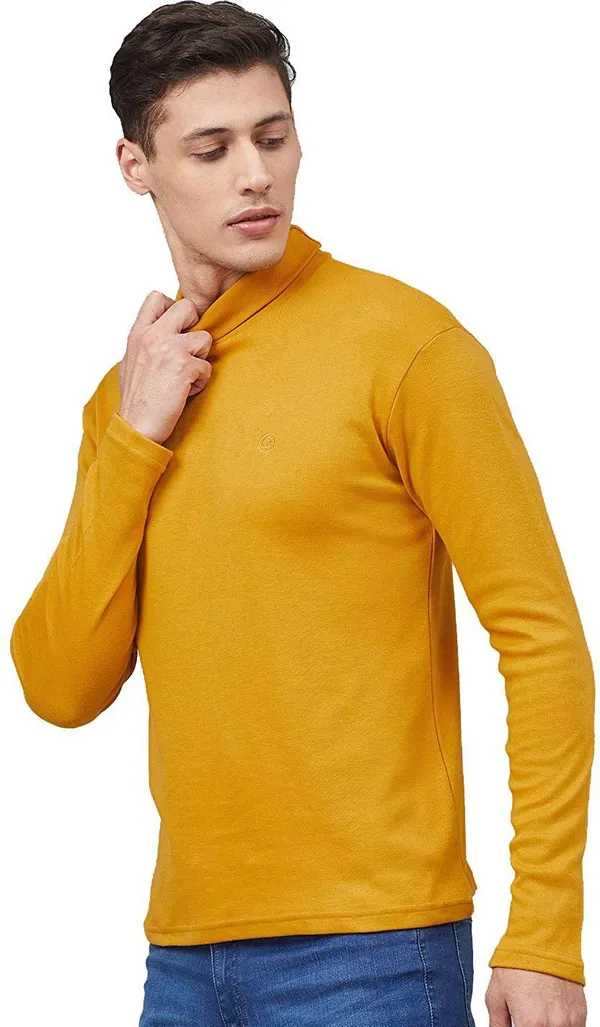 Solid_High_Neck_Casual_Men_Yellow_Sweater|_Fashion_Forward_&_Comfortable_Clothing_|