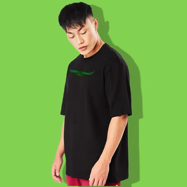 Black_Oversized_Printed_Half_Sleeve_Cotton_T-Shirt_For_Men