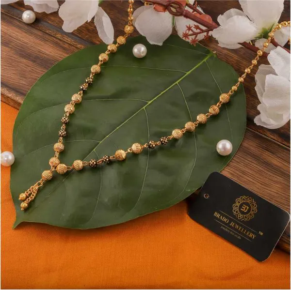 Combo_Of_3_Pcs_Ethnic_Traditional_One_Gram_Gold_Glorious_Maharashtrian_Style_Long_Chain_Black_Beads_30_Inch_And_18_Inch_Short