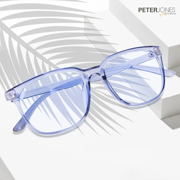 Transparent,Blue_Full_Rim_Square_Frame_(53_Mm)_-_For_Unisex