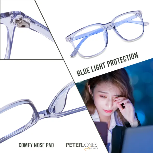 Transparent,Blue_Full_Rim_Square_Frame_(53_Mm)_-_For_Unisex