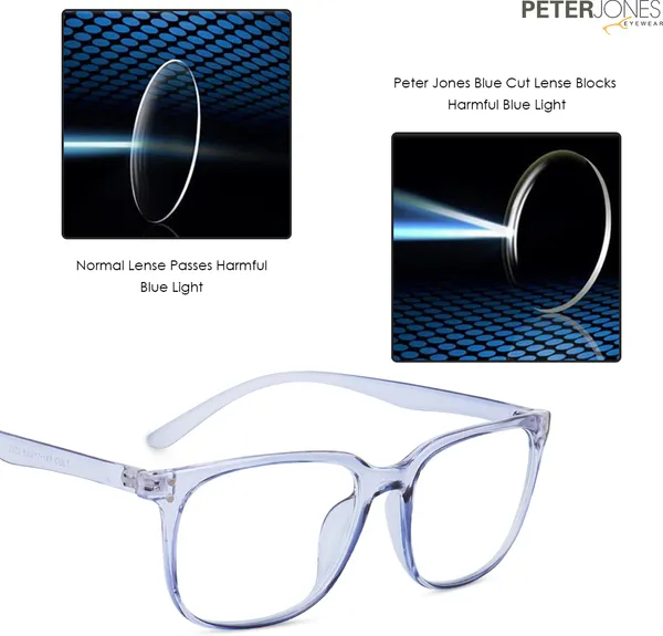 Transparent,Blue_Full_Rim_Square_Frame_(53_Mm)_-_For_Unisex