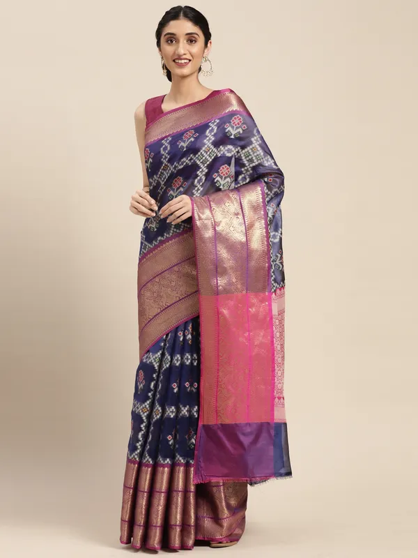 Blue_Art_Silk_Banarasi_Sarees_For_Women