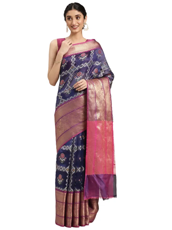 Blue_Art_Silk_Banarasi_Sarees_For_Women