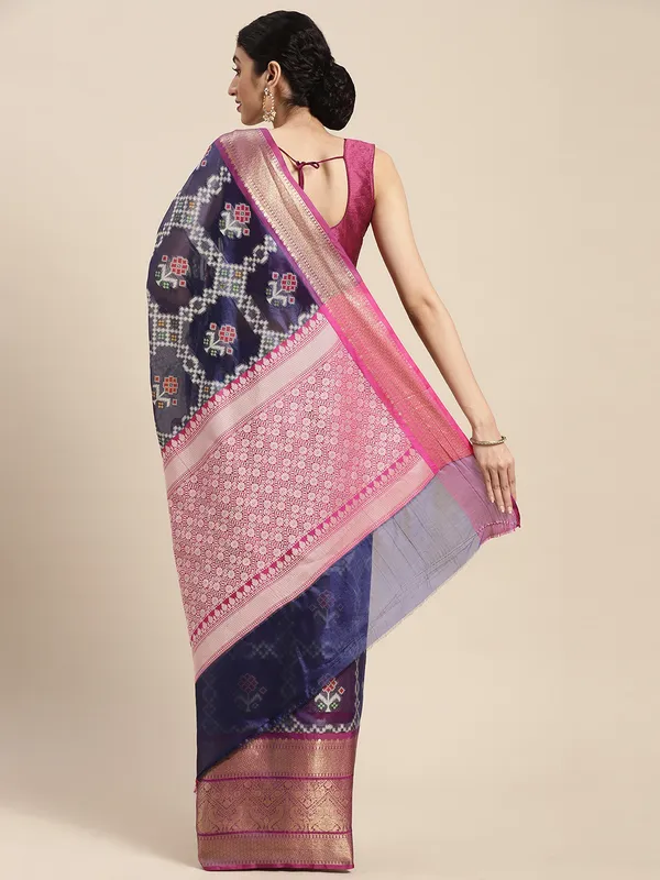 Blue_Art_Silk_Banarasi_Sarees_For_Women