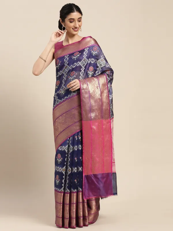Blue_Art_Silk_Banarasi_Sarees_For_Women