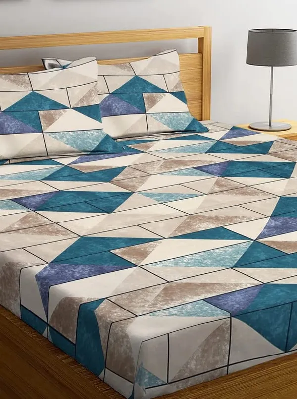 TWIL_ZIGZAGS_220_TC_Cotton_All_Round_Elastic_Fitted_Bedsheet_with_2_Pillow_Covers_(72X78X_Up_to_10_Inches)_&_360_Degree_Elasticated