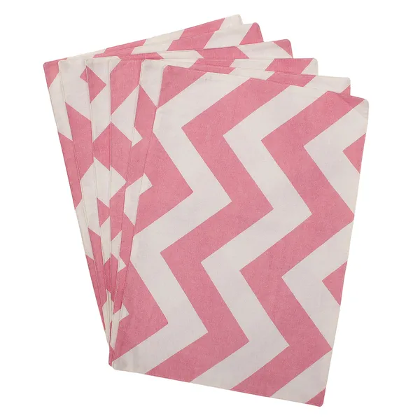 Pack_for_18_Pieces_Cotton_Pink_Chevron_Printed_Place_Mat_With_Napkin_Set_for_Dining_and_Center_Table