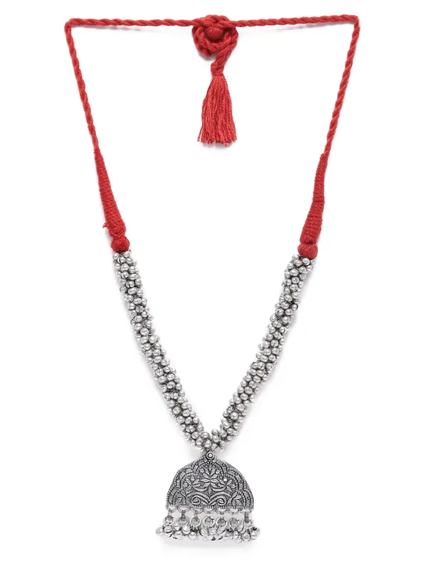 Silver-Plated__Red_Ghunghuru_Tribal_Necklace
