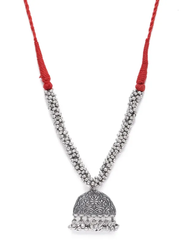 Silver-Plated__Red_Ghunghuru_Tribal_Necklace