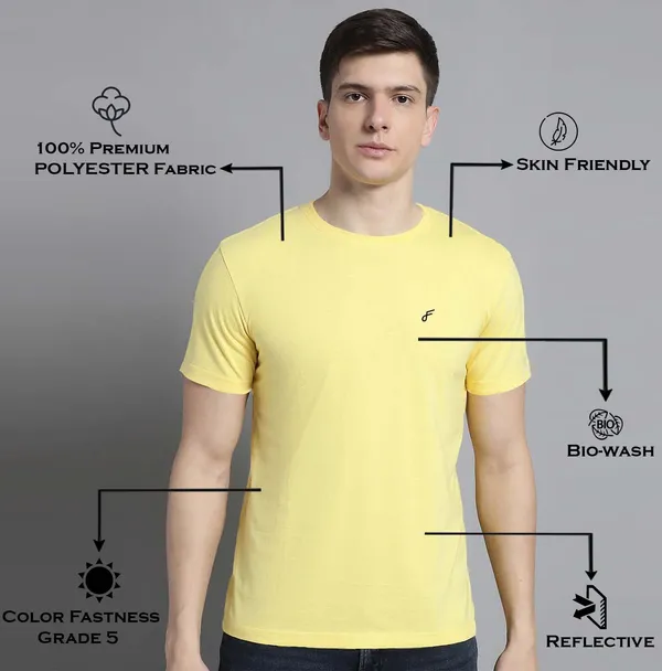 Yellow_Cotton_Round_Neck_Short_Sleeves_T-Shirt_For_Men