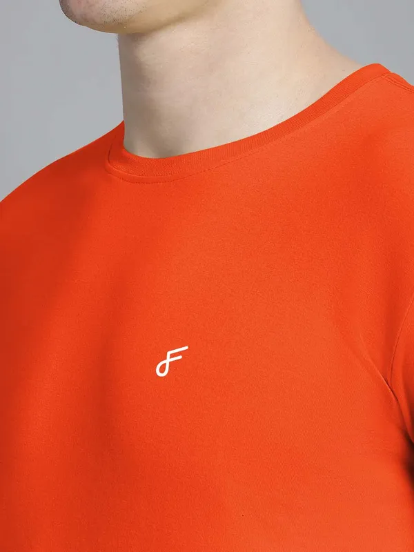 Orange_Cotton_Round_Neck_Short_Sleeves_T-Shirt_For_Men