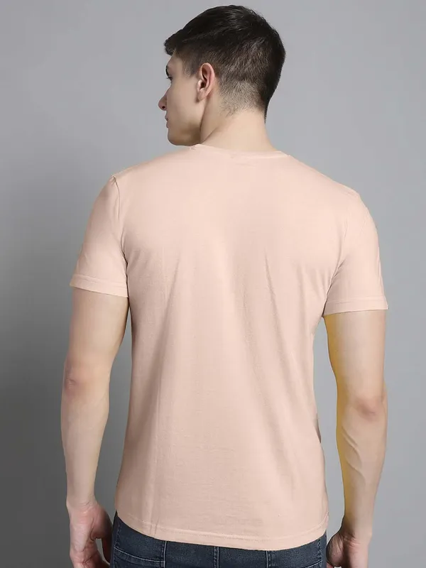 Coral_Cotton_Round_Neck_Short_Sleeves_T-Shirt_For_Men