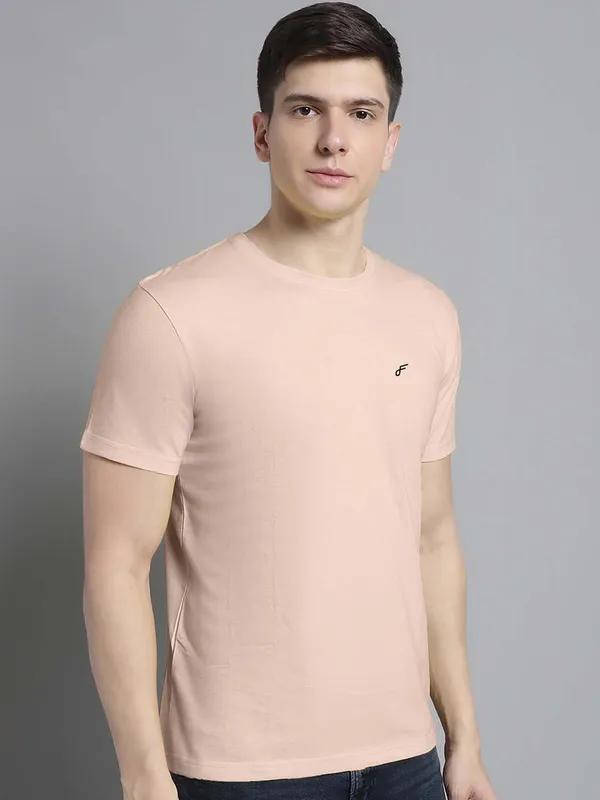 Coral_Cotton_Round_Neck_Short_Sleeves_T-Shirt_For_Men