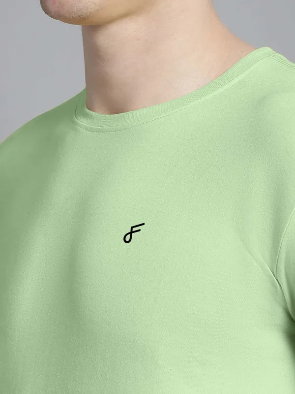 Sea_Green_Cotton_Round_Neck_Short_Sleeves_T-Shirt_For_Men