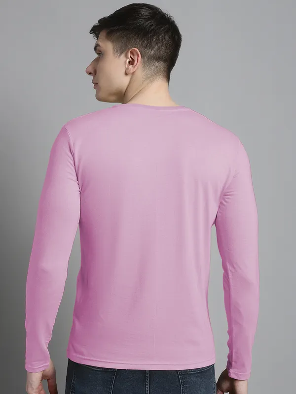 Purple_Cotton_V-Neck_Long_Sleeves_T-Shirt_For_Men