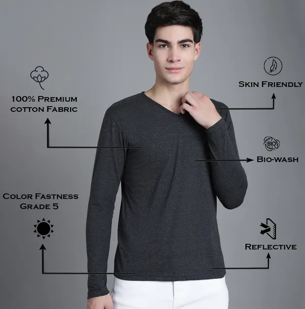 Grey_Cotton_V-Neck_Long_Sleeves_T-Shirt_For_Men