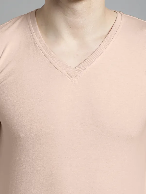 Coral_Cotton_V-Neck_Long_Sleeves_T-Shirt_For_Men