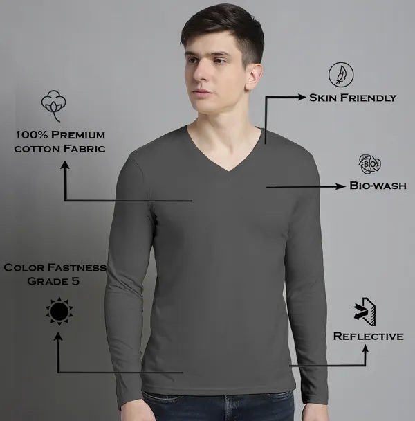 Grey_Cotton_V-Neck_Long_Sleeves_T-Shirt_For_Men