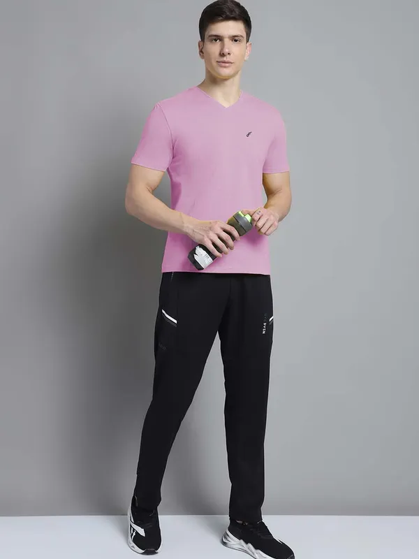 Purple_Cotton_V-Neck_Short_Sleeves_T-Shirt_For_Men