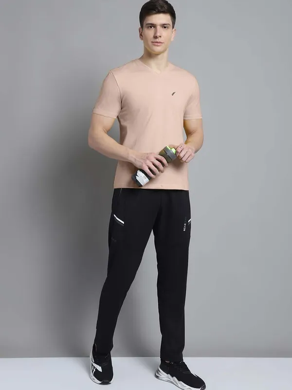 Coral_Cotton_V-Neck_Short_Sleeves_T-Shirt_For_Men