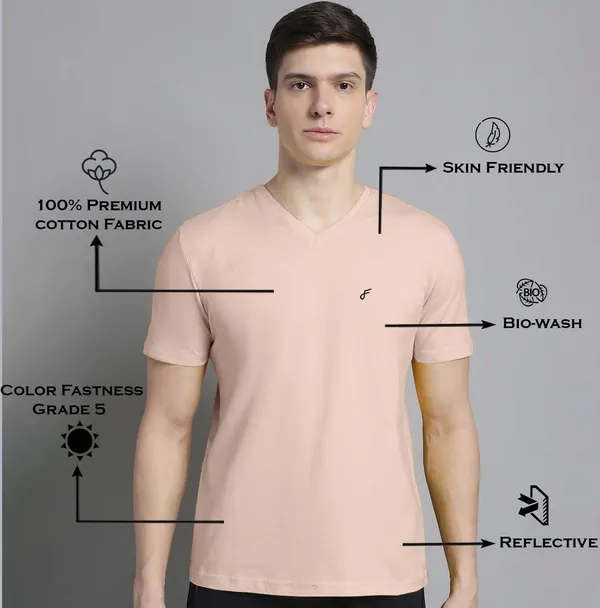 Coral_Cotton_V-Neck_Short_Sleeves_T-Shirt_For_Men