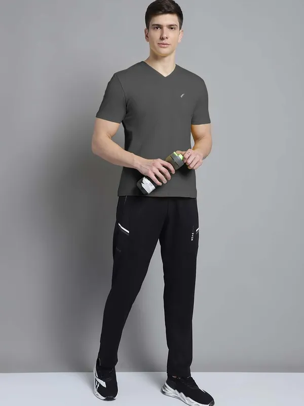 Grey_Cotton_V-Neck_Short_Sleeves_T-Shirt_For_Men