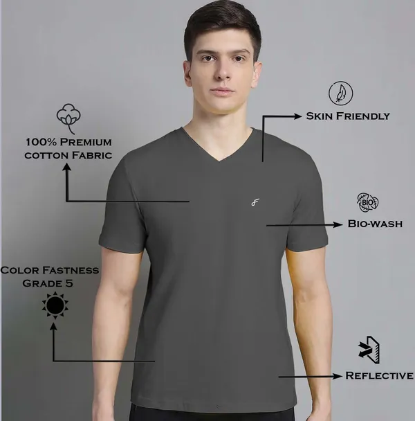 Grey_Cotton_V-Neck_Short_Sleeves_T-Shirt_For_Men